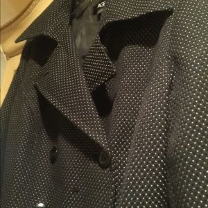 Lovely AGB Black & White Polka Dot Trench Jacket